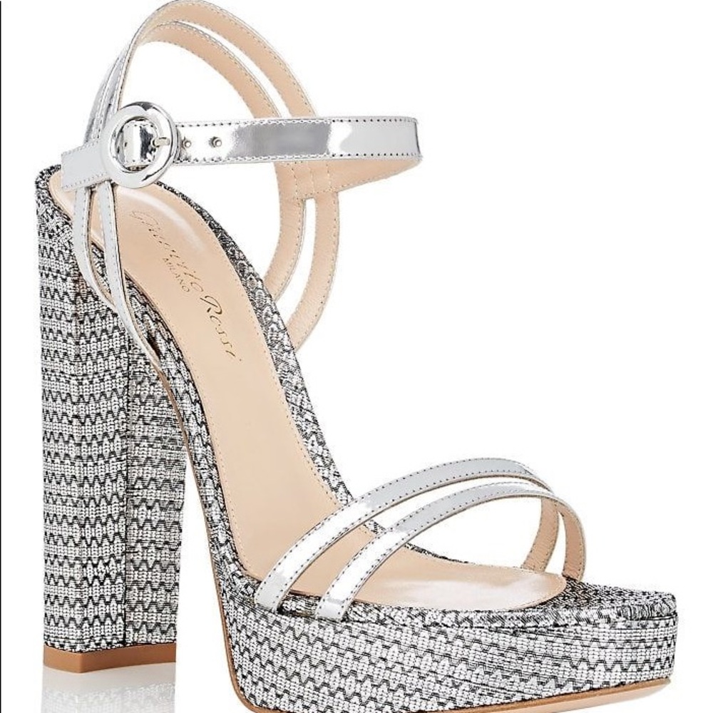 NWT Gianvito Rossi Leather & Textured Sandals